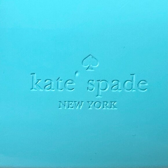 Kate Spade New York Hard Shell Eyeglasses Case Wink Wink Interior Teal Blue EUC - Picture 2 of 5